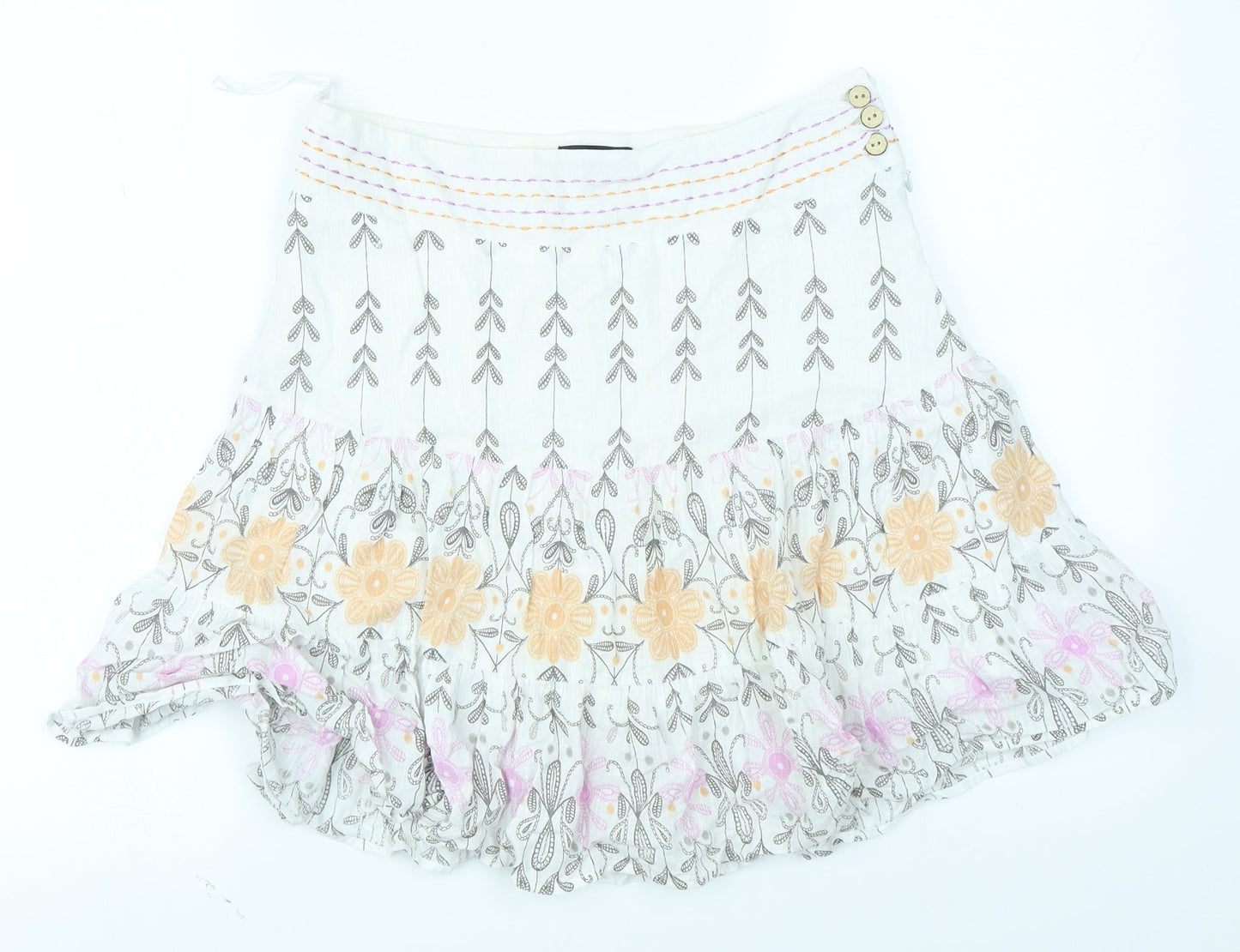 NEXT Womens White Paisley  A-Line Skirt Size 8