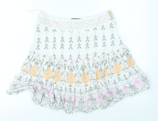 NEXT Womens White Paisley  A-Line Skirt Size 8