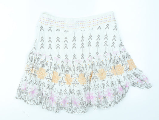 NEXT Womens White Paisley  A-Line Skirt Size 8