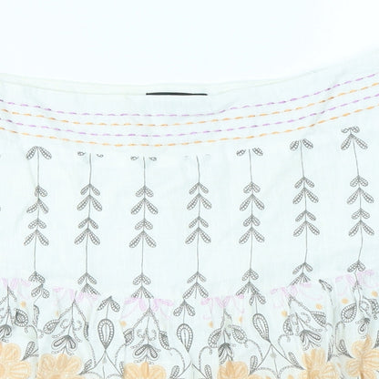 NEXT Womens White Paisley  A-Line Skirt Size 8