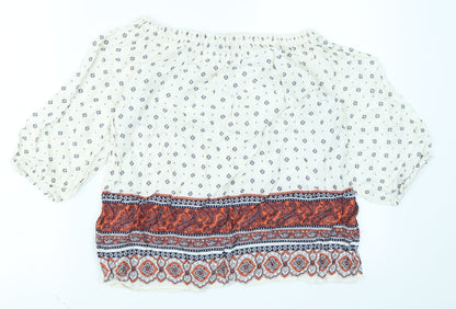 Womens UK Size 10 New Look White Basic T-Shirt