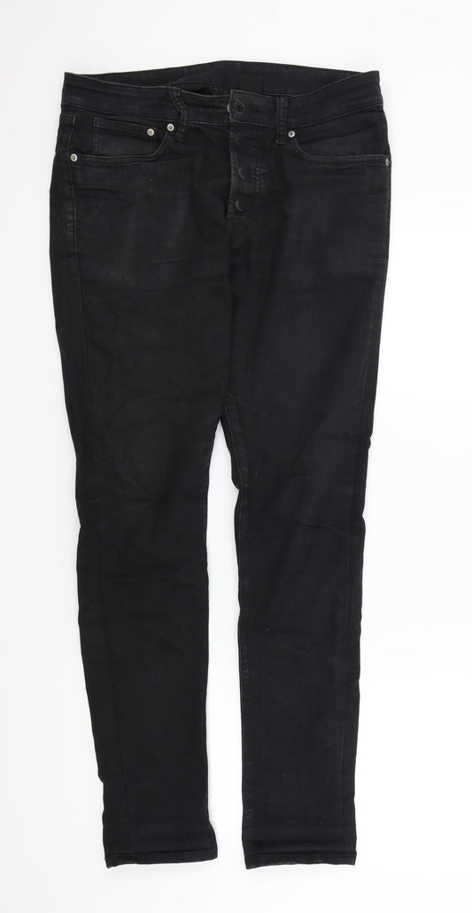 Denim & Co. Womens Black   Straight Jeans Size 32 L30 in