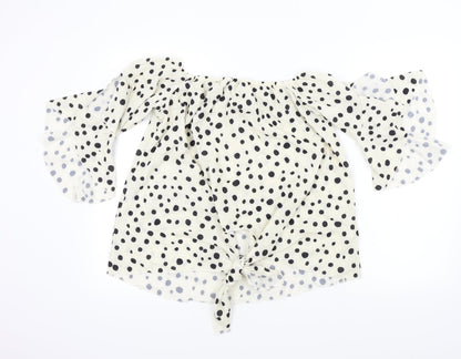 Womens UK Size L Preworn Beige Basic Blouse