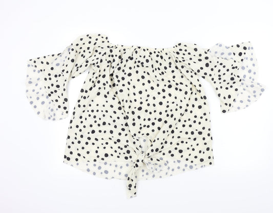 Womens UK Size L Preworn Beige Basic Blouse