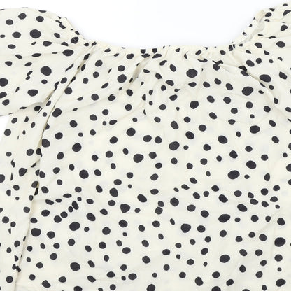 Womens UK Size L Preworn Beige Basic Blouse