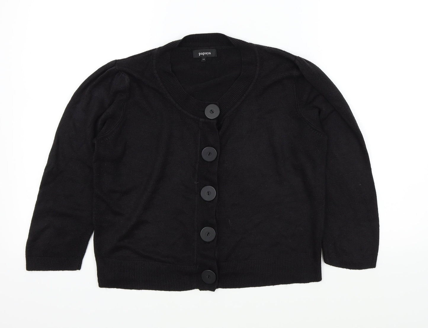 Papaya Womens Black   Cardigan Jumper Size 14
