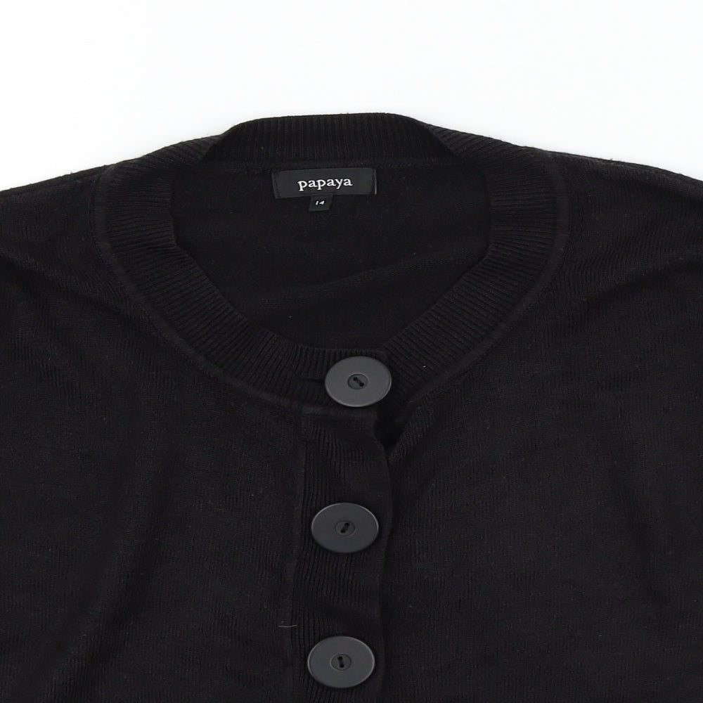 Papaya Womens Black   Cardigan Jumper Size 14