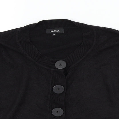 Papaya Womens Black   Cardigan Jumper Size 14