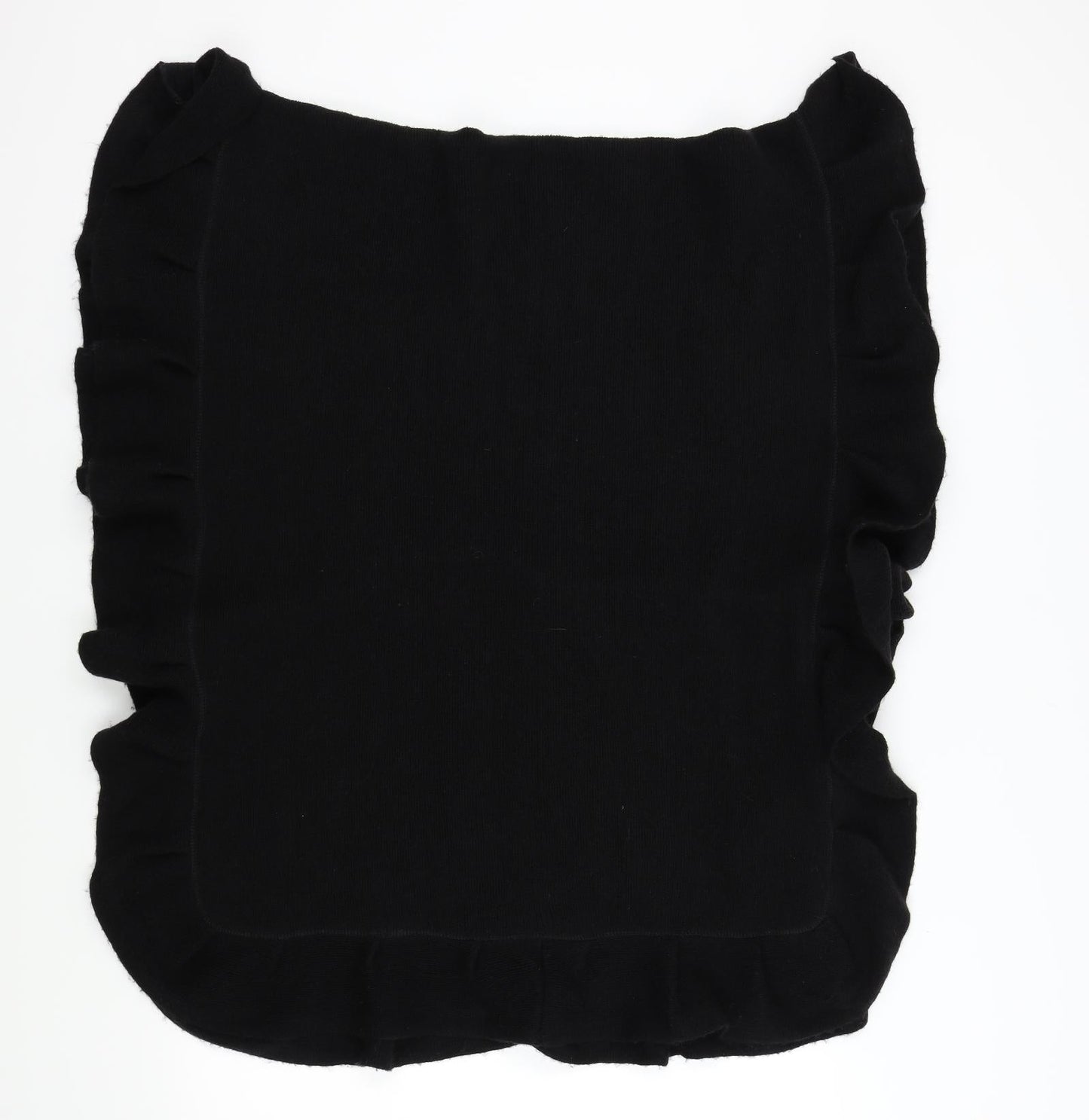 Preworn Womens Black    Scarf   - Frill Detail