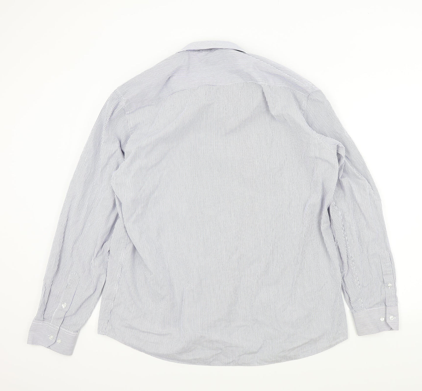 Taylor & Wright Mens Blue Striped   Button-Up Size 17