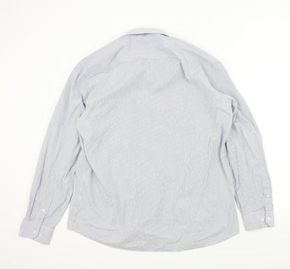 Taylor & Wright Mens Blue Striped   Button-Up Size 17