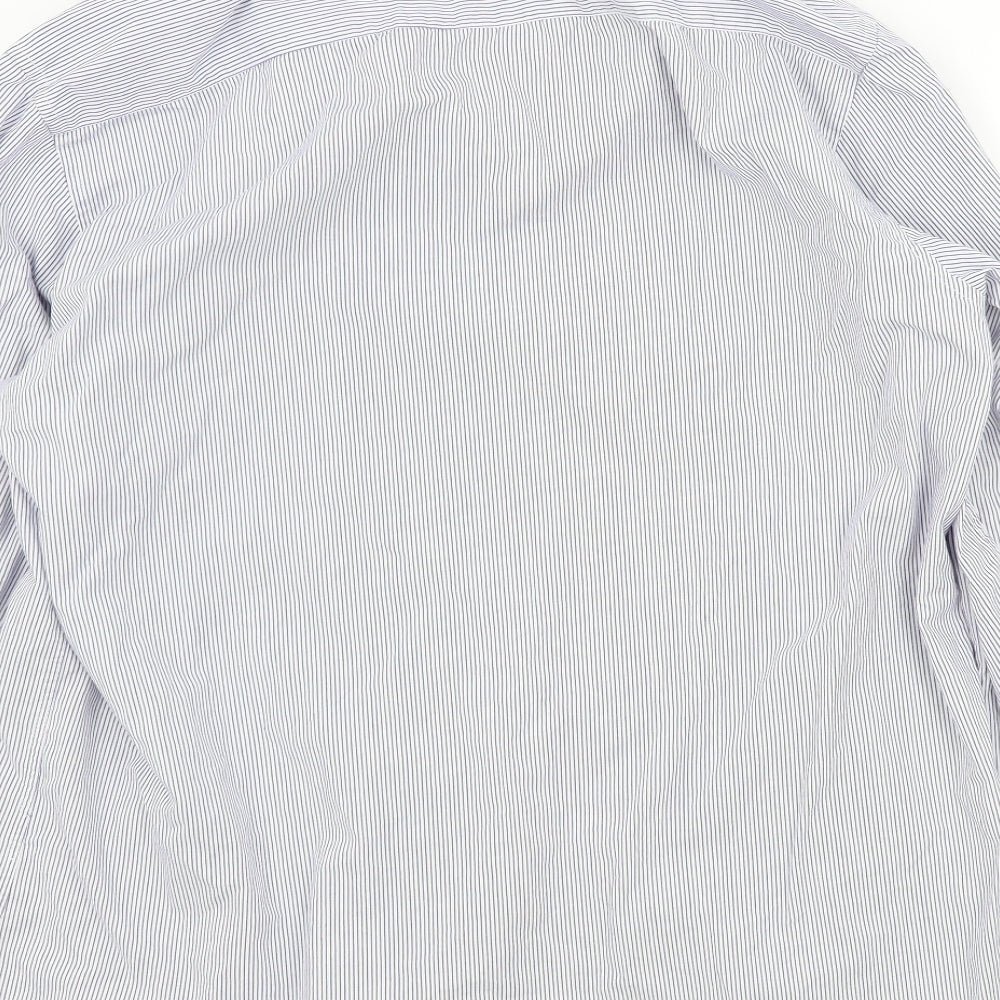 Taylor & Wright Mens Blue Striped   Button-Up Size 17