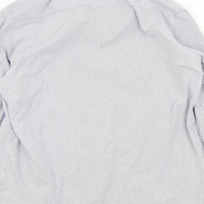 Taylor & Wright Mens Blue Striped   Button-Up Size 17