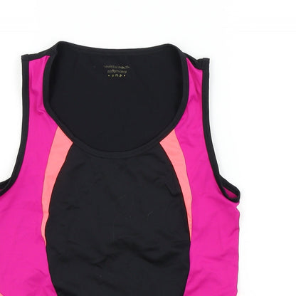 Womens UK Size 12 M&S Black Basic Polo