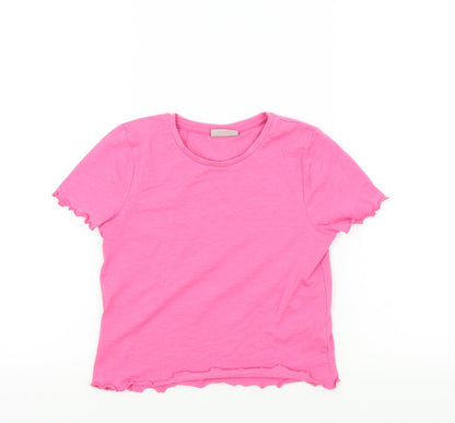 I love girls wear Girls Pink   Basic T-Shirt Size 9 Years  - Frill Detail