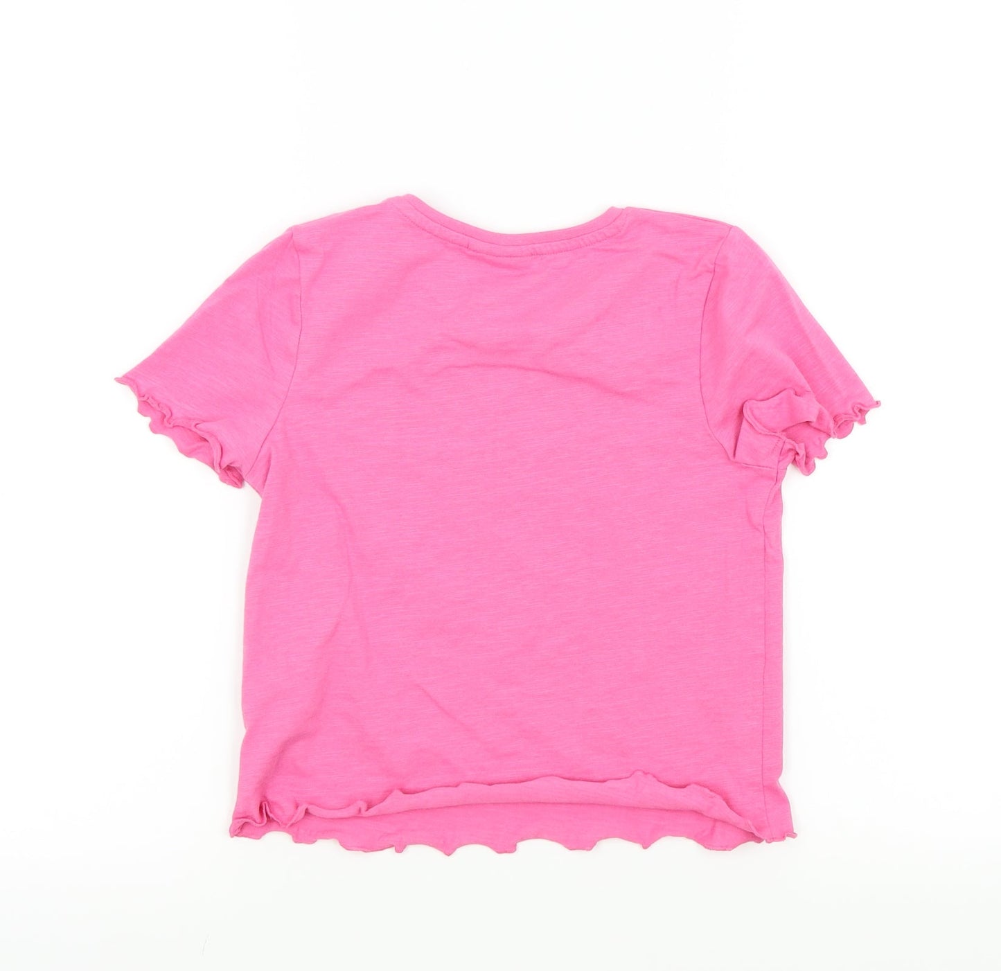 I love girls wear Girls Pink   Basic T-Shirt Size 9 Years  - Frill Detail
