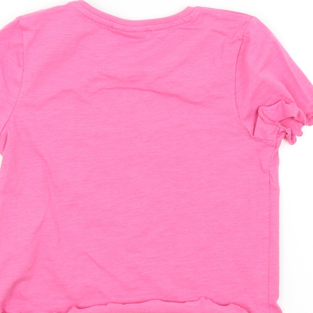 I love girls wear Girls Pink   Basic T-Shirt Size 9 Years  - Frill Detail