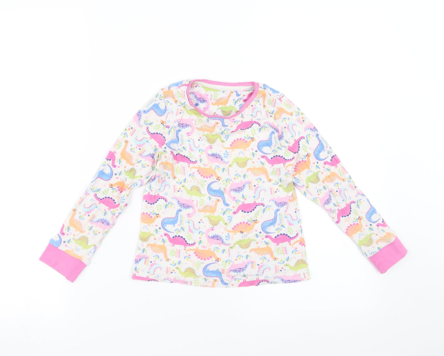 Sainsburys Girls Pink Solid  Top Pyjama Top Size 4-5 Years  - Dinosaur