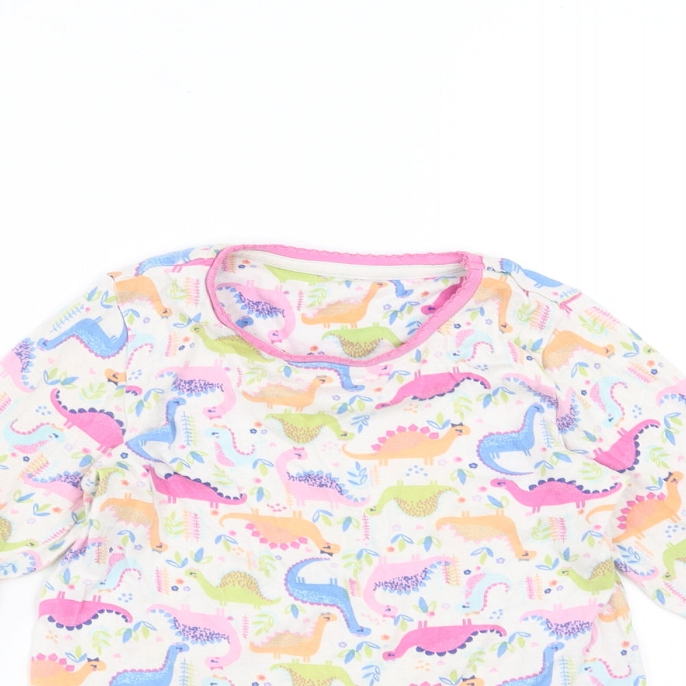 Sainsburys Girls Pink Solid  Top Pyjama Top Size 4-5 Years  - Dinosaur