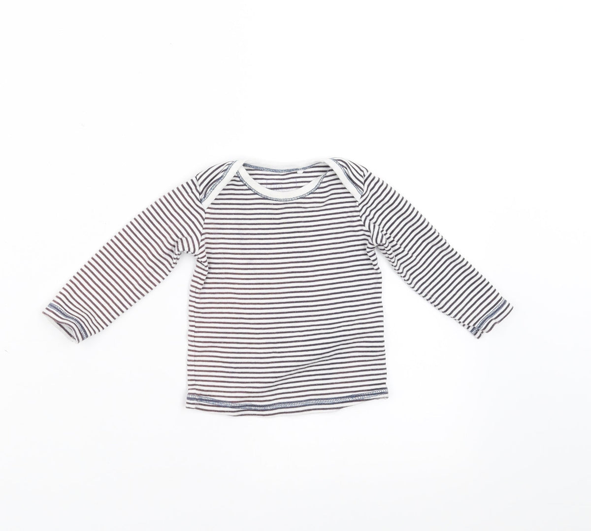 Next Baby White Striped  Basic T-Shirt Size 6-9 Months