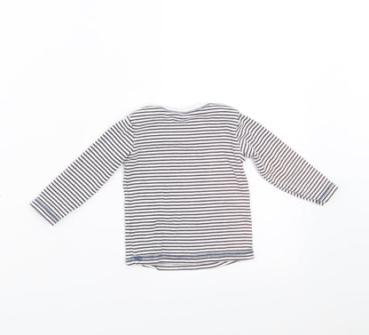 Next Baby White Striped  Basic T-Shirt Size 6-9 Months