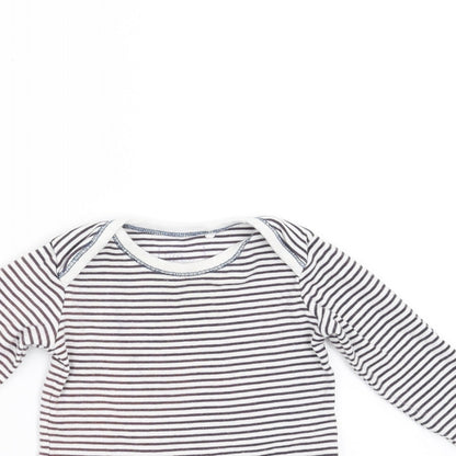 Next Baby White Striped  Basic T-Shirt Size 6-9 Months