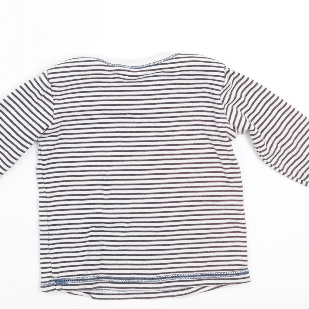 Next Baby White Striped  Basic T-Shirt Size 6-9 Months