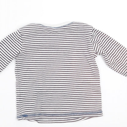 Next Baby White Striped  Basic T-Shirt Size 6-9 Months