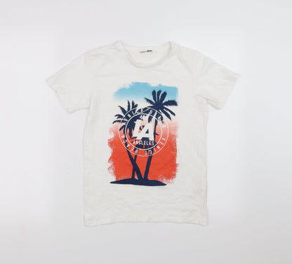 Pep&Co Boys White   Basic T-Shirt Size 10-11 Years  - los angeles