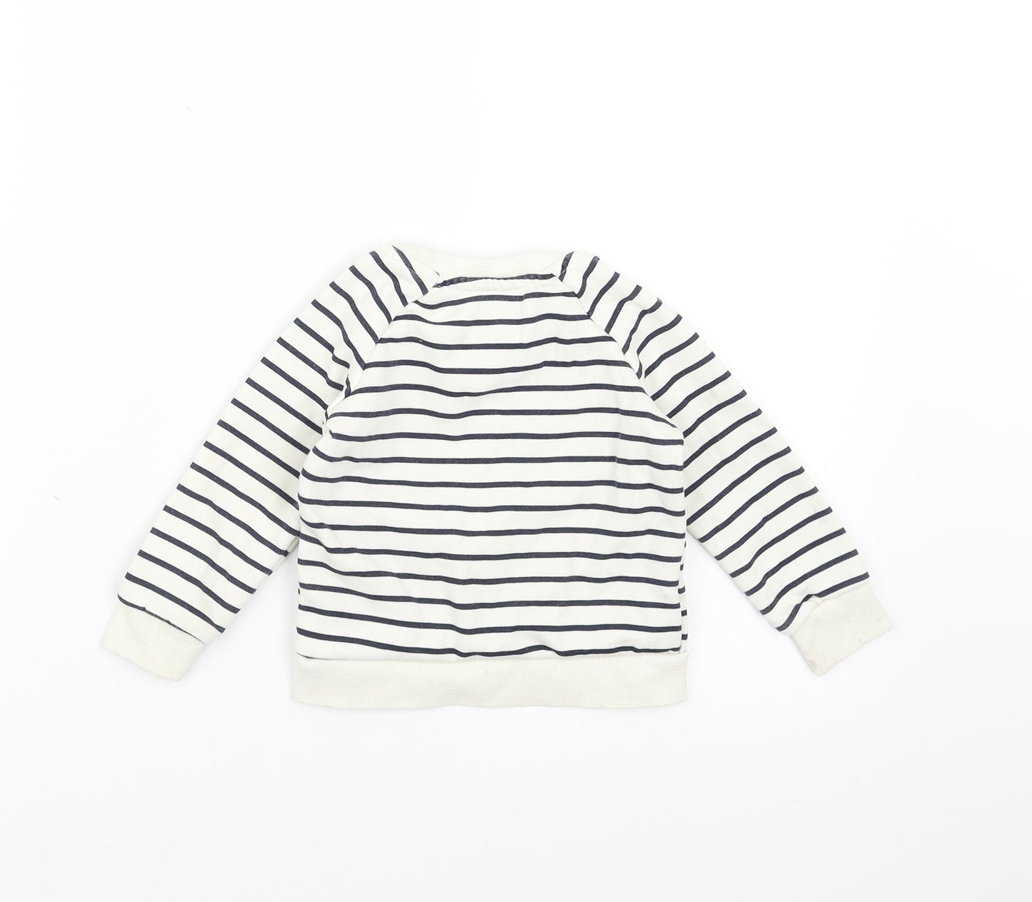 Primark Baby Ivory Striped  Pullover Jumper Size 9-12 Months  - happy