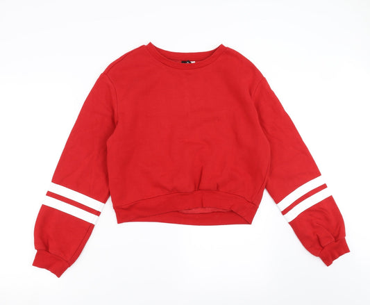 Womens UK Size S Divided by H&M Red Pullover Sweatshirt