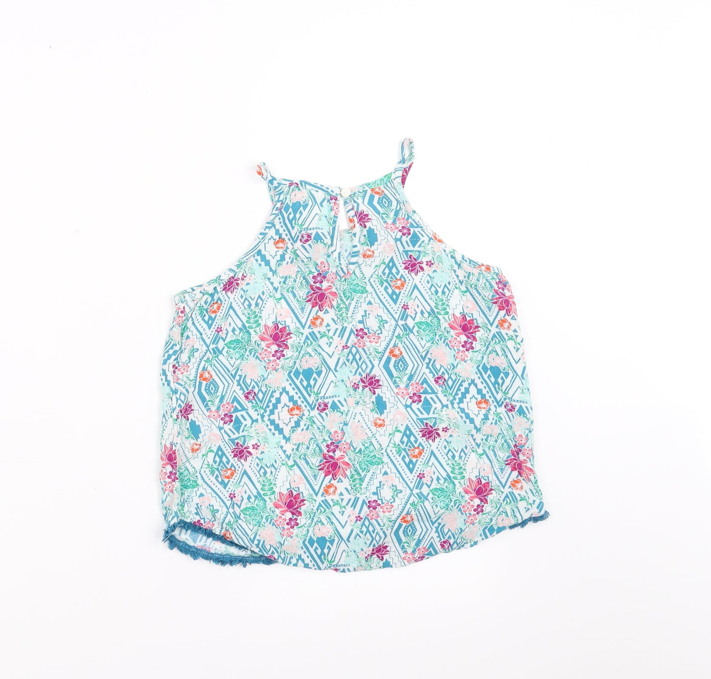 Candy Couture Girls Blue Floral  Camisole Blouse Size 9 Years
