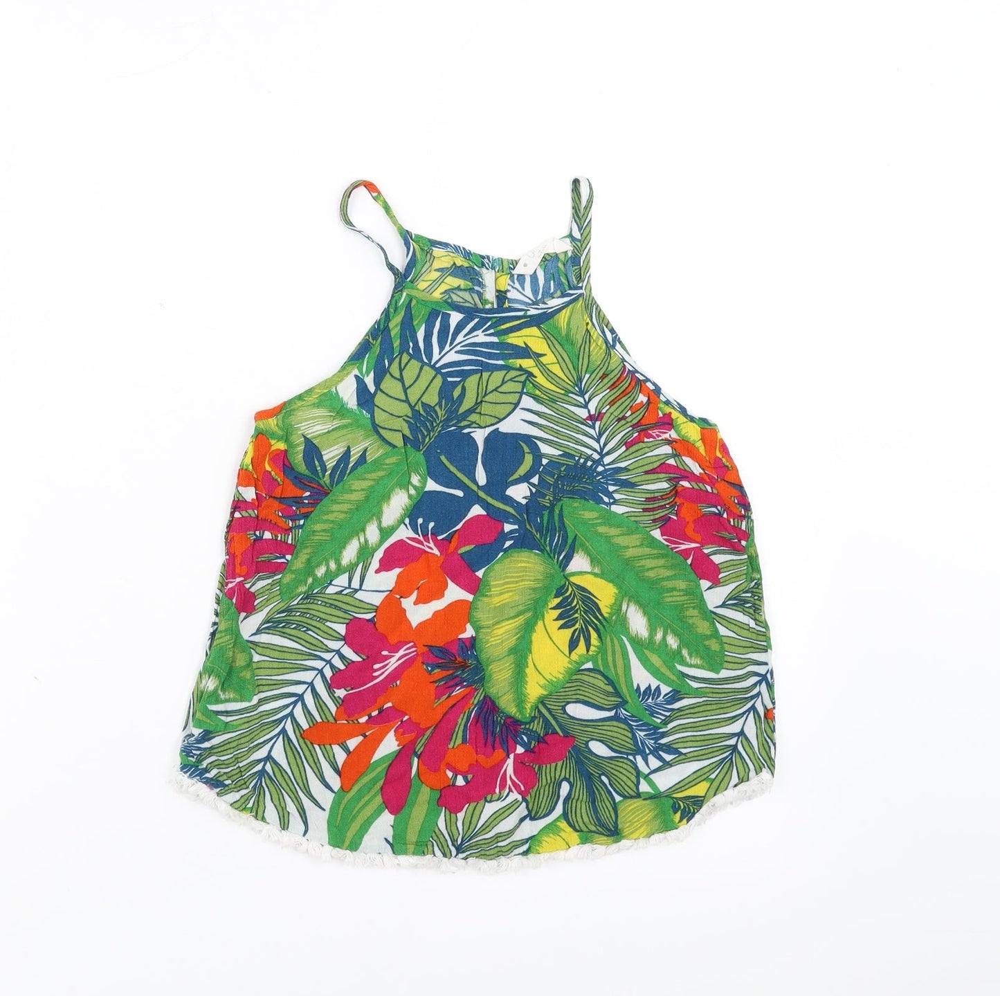Candy Couture Girls Green Floral  Camisole Blouse Size 9 Years
