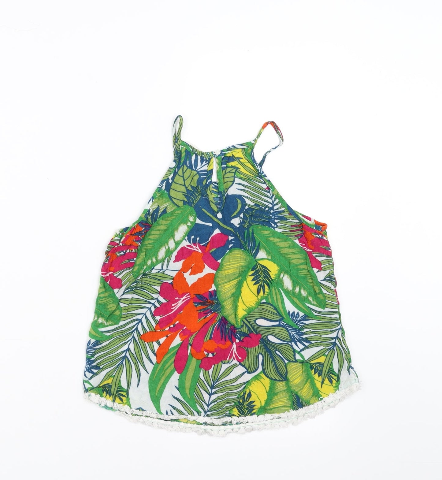 Candy Couture Girls Green Floral  Camisole Blouse Size 9 Years