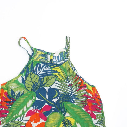 Candy Couture Girls Green Floral  Camisole Blouse Size 9 Years