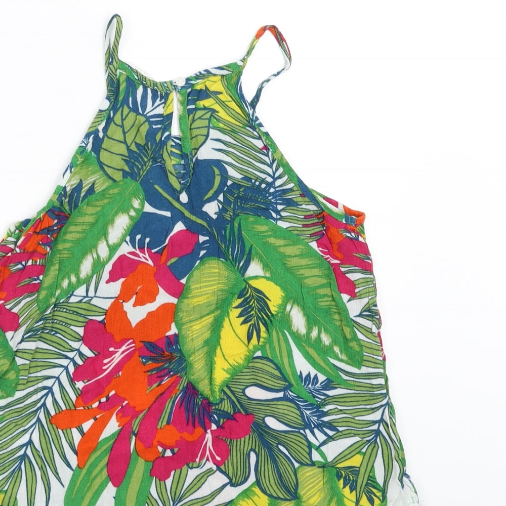 Candy Couture Girls Green Floral  Camisole Blouse Size 9 Years