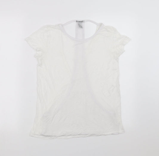 FOREVER 21 Womens White   Basic T-Shirt Size M  - open back