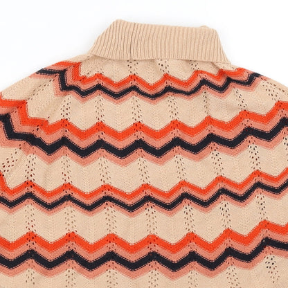 NEXT Girls Beige Geometric  Cape Jumper Size 5-6 Years