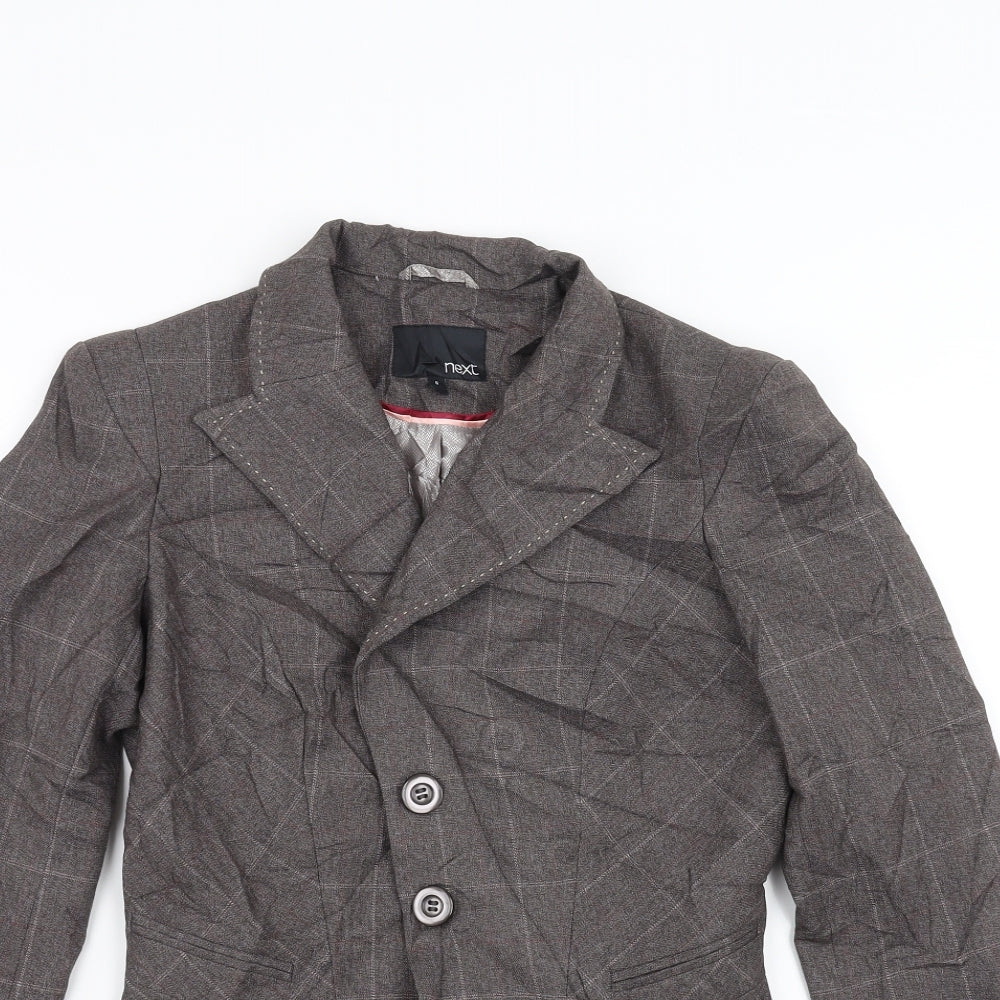 NEXT Womens Grey Check  Jacket Suit Jacket Size 6