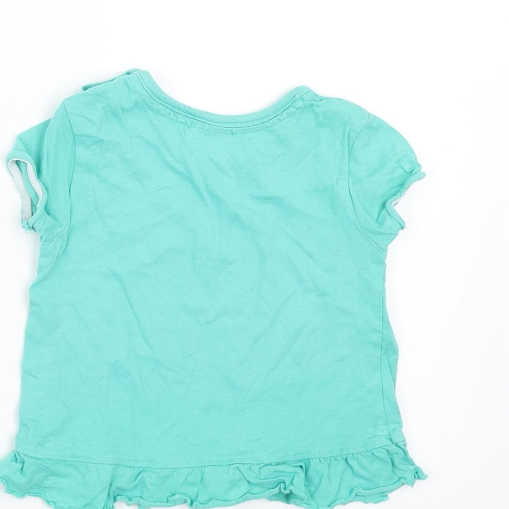 F&F Girls Green   Basic T-Shirt Size 6-9 Months