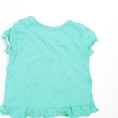 F&F Girls Green   Basic T-Shirt Size 6-9 Months