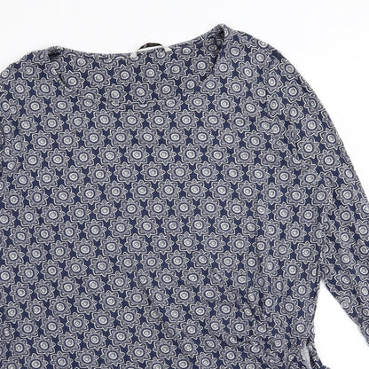 TU Womens Blue Geometric  Basic T-Shirt Size 14