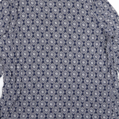 TU Womens Blue Geometric  Basic T-Shirt Size 14