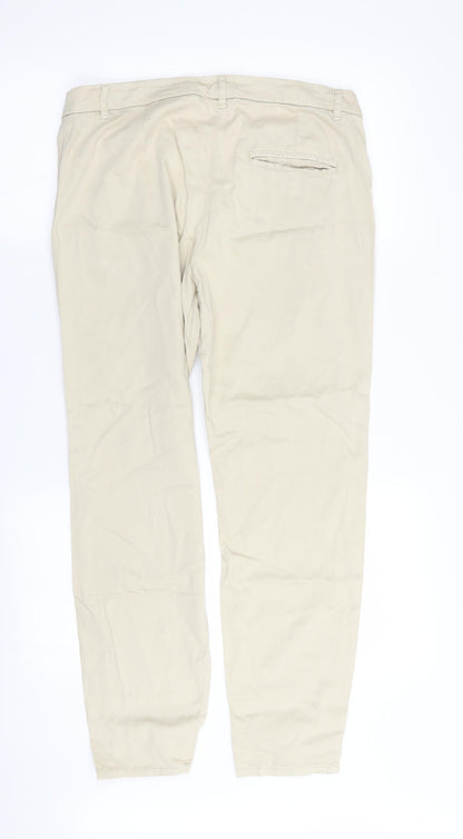 Womens UK Size 10 H&M Regular Fit  Beige Trousers