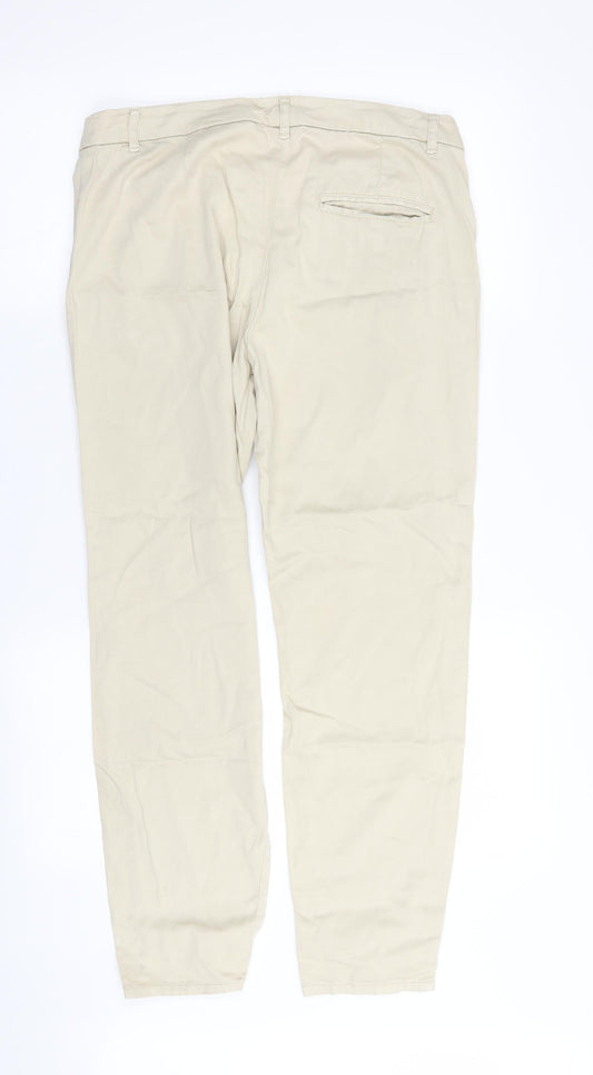 Womens UK Size 10 H&M Regular Fit  Beige Trousers