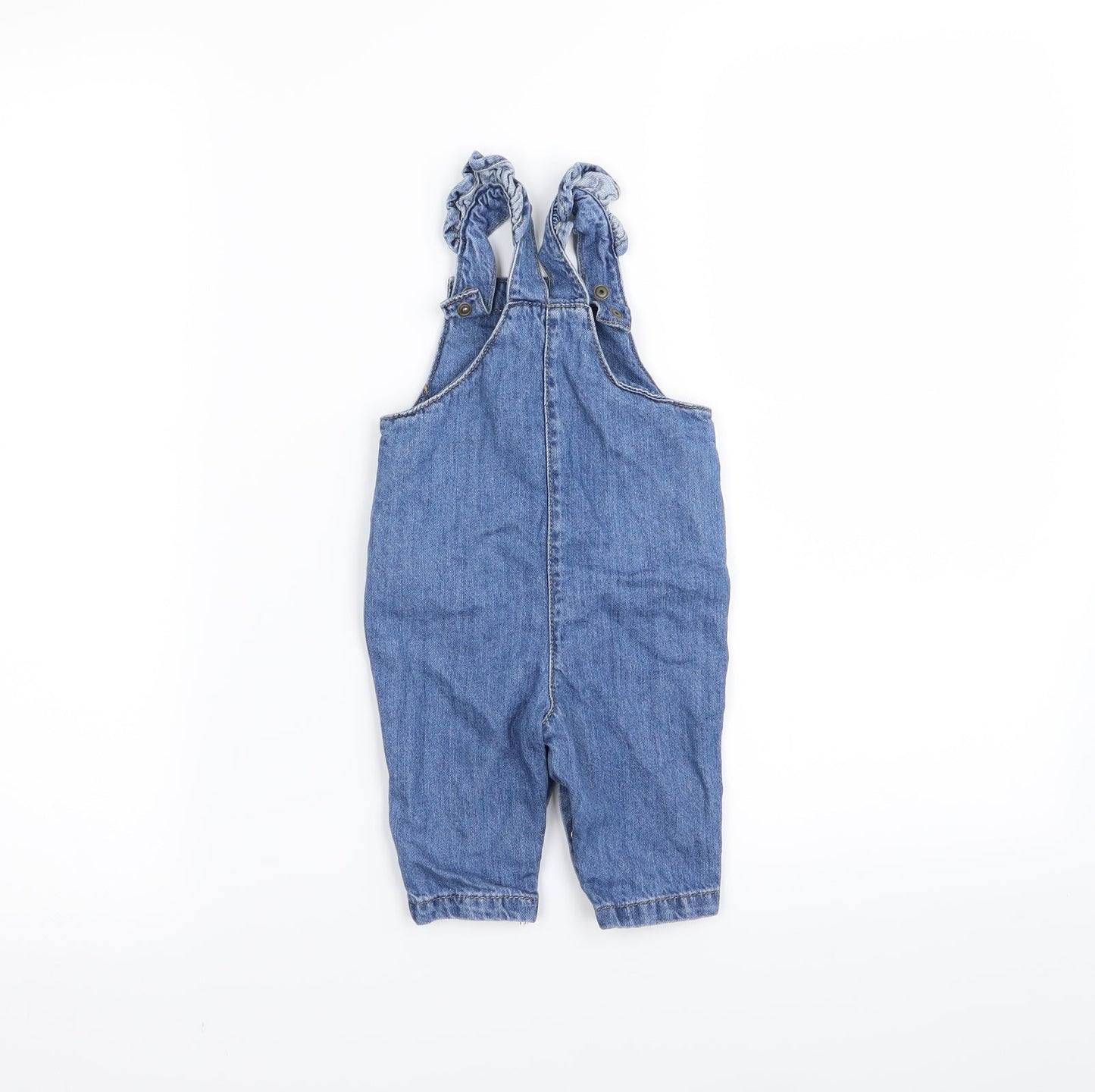 M&S Girls Blue   Dungaree One-Piece Size 0-3 Months