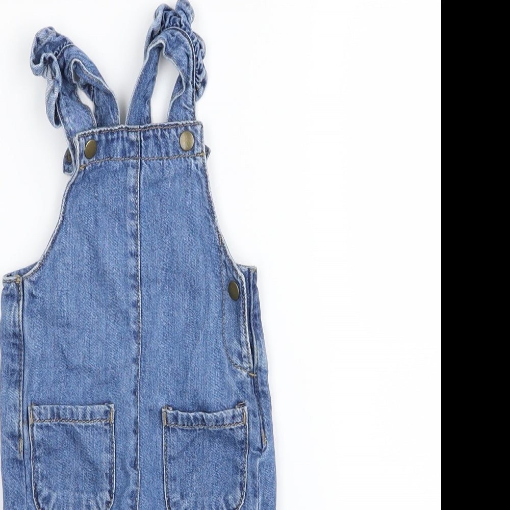 M&S Girls Blue   Dungaree One-Piece Size 0-3 Months