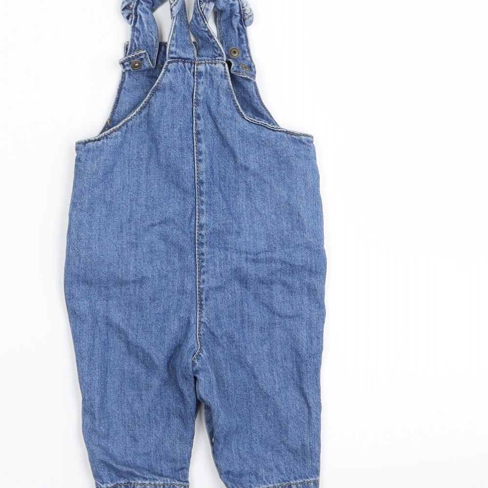 M&S Girls Blue   Dungaree One-Piece Size 0-3 Months