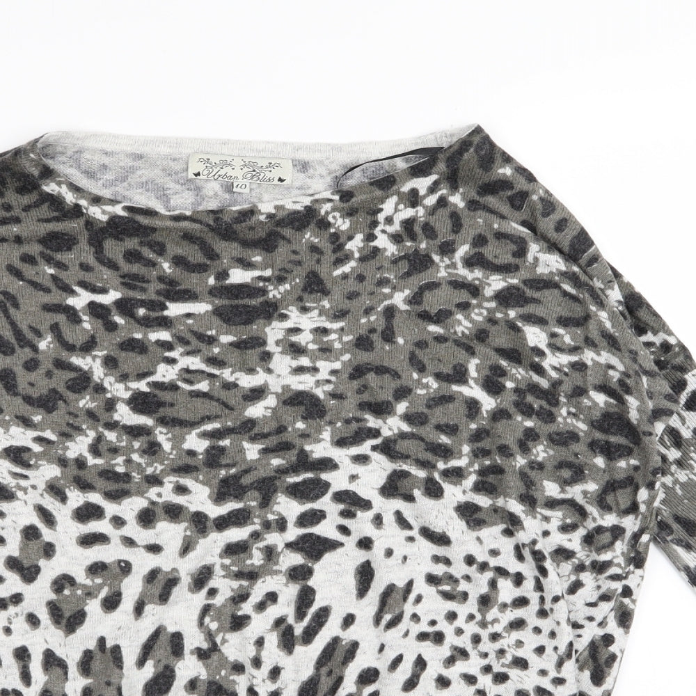 urban bliss Womens Multicoloured Animal Print  Pullover Jumper Size 10