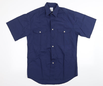 Mens UK Size S Debenhams Blue  Button-Up Short Sleeve Casual Shirt